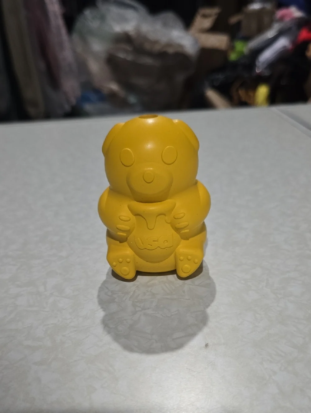 Woof Pack Yellow Bear  Rubber Super‎ Chewer Dog Toy NWOT